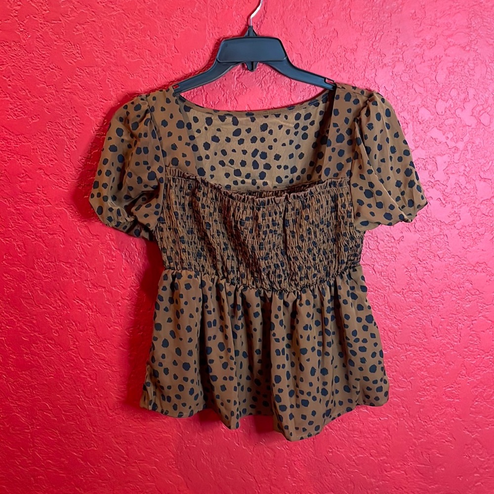 SHEIN all over print square neck puff sleeve blouse